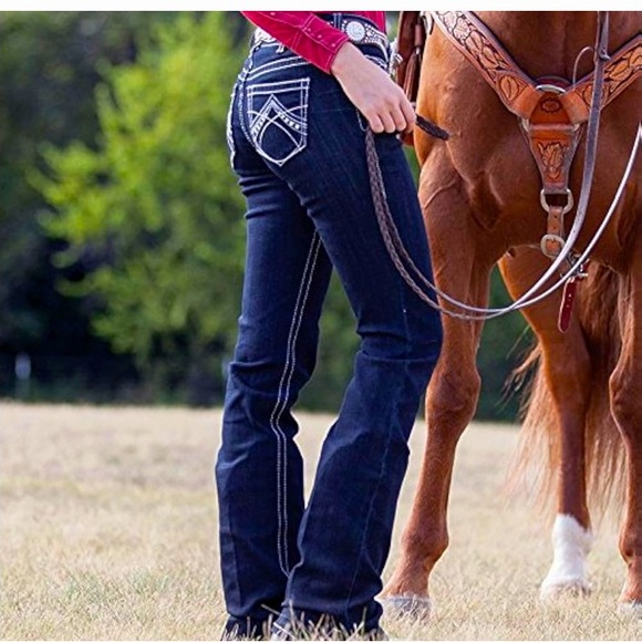 Ariat mid rise boot cute jeans - Picture 3 of 16